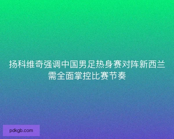 扬科维奇强调中国男足热身赛对阵新西兰需全面掌控比赛节奏