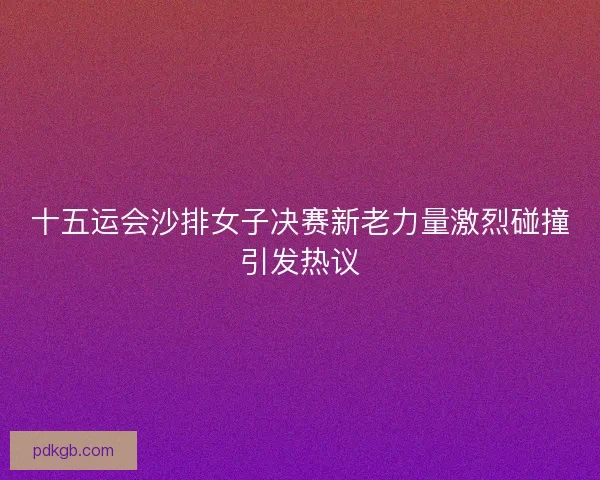 十五运会沙排女子决赛新老力量激烈碰撞引发热议